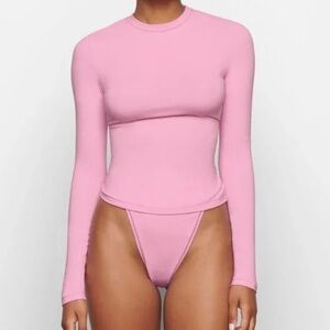Skims Cotton Jersey Long Sleeve - Bubblegum Pink
